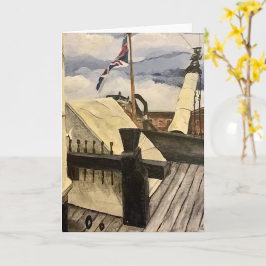 HMS Victory Ship Blank Greeting Card Karte (Gelbe Blume)