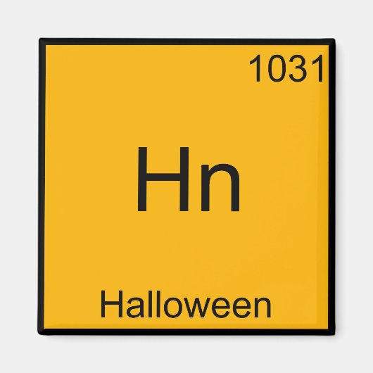 Hn - Halloween Funny Element Meme Chemistry T-Shir Magnet (Vorne)