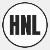HNL - Honolulu Classic Round Sticker (Vorderseite)