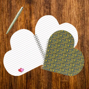 HNY Yellow-Gld Spiral Notebook Notizblock