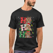 Ho3 Christmas Lights Santa Elf Reindeer Cockapoo T-Shirt (Vorderseite)