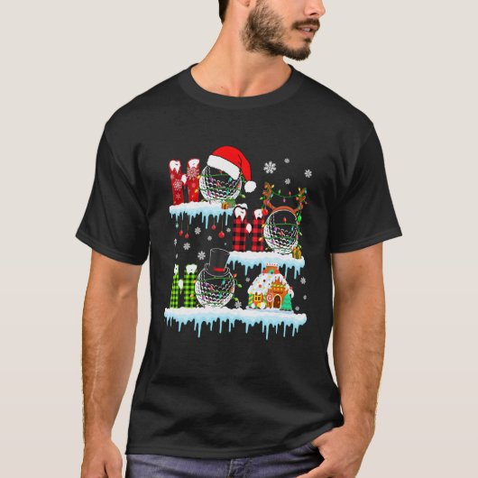 Ho3 Weihnachts-Rote Karierte Santa Reindeer-Golfbä T-Shirt (Vorderseite)