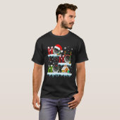 Ho3 Weihnachts-Rote Karierte Santa Reindeer-Golfbä T-Shirt (Vorne ganz)