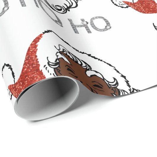 ho black santa geschenkpapier (Rolleneckpunkt)