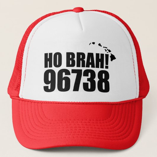 Ho Brah!.... Hawaii Zip Code Hat 96738 Waikoloa Truckerkappe (Vorderseite)