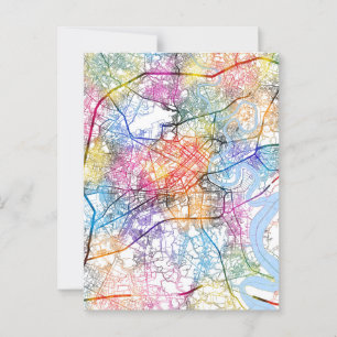 Ho Chi Minh City Vietnam City Map Postkarte