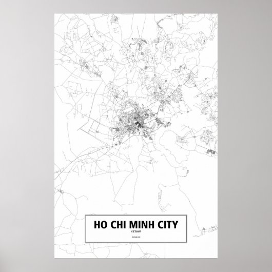 Ho Chi Minh City, Vietnam (schwarz auf weiß) Poster (Vorne)