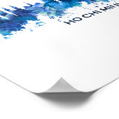 Ho Chi Minh City Vietnam Skyline Blue Poster (Ecke)