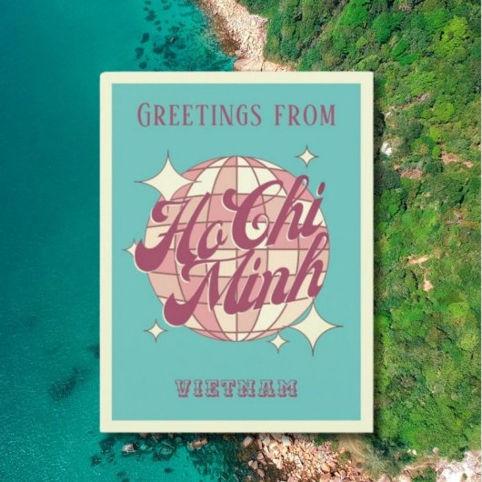 Ho Chi Minh City Vietnam Urlaub Retro Postcar Postkarte
