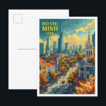 Ho Chi Minh City Vietnam Vintage Kunstillustration Postkarte<br><div class="desc">Ho Chi Minh City Vietnam Vintage Kunstausstellung</div>