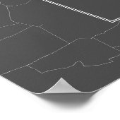 Ho Chi Minh City, Vietnam (weiß auf schwarz) Poster (Ecke)