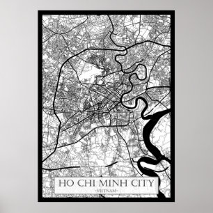 Ho-Chi-Minh-Stadt Vietnam Karte Poster