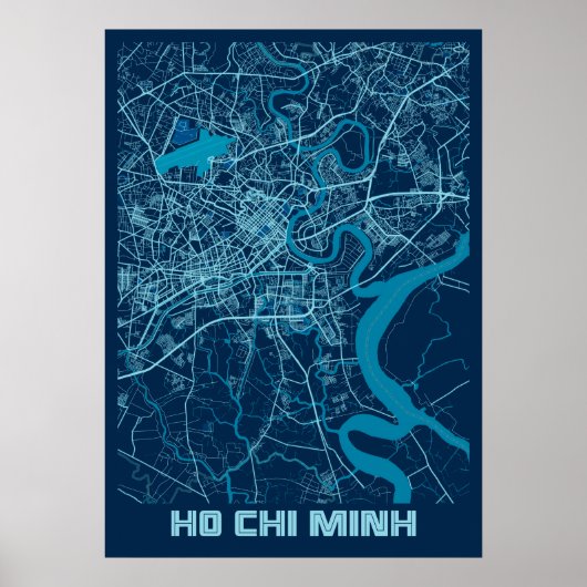 Ho Chi Minh - Vietnam Peace City Map Poster (Vorne)