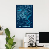 Ho Chi Minh - Vietnam Peace City Map Poster (Heimbüro)