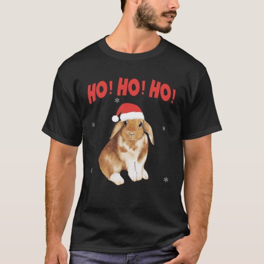 HO Cubed Cute Bunny Rabbit Santa T-Shirt (Vorderseite)