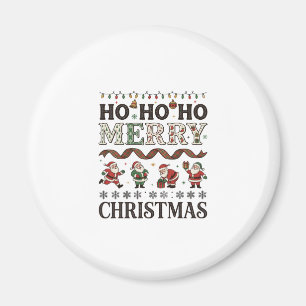 Ho Frohe Weihnachten Santas Kariertes Band Magnet