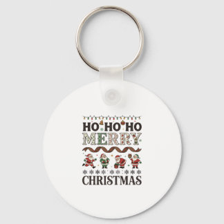 Ho Frohe Weihnachten Santas Kariertes Band Schlüsselanhänger