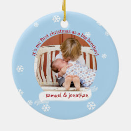 Ho Ho 1. Weihnachten als Big Brother Custom Foto Keramik Ornament