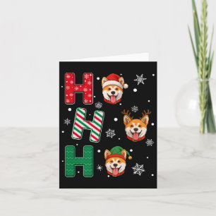 Ho Ho Akita Inu Dog Matching Weihnachtsfeier Karte