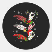 Ho Ho Asl Sign Language Deaf Pride Family Pajamas Runder Aufkleber (Vorderseite)