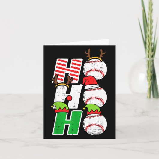 Ho Ho Baseball Elf Candy Cane Funny Christmas Srt Karte (Vorderseite)