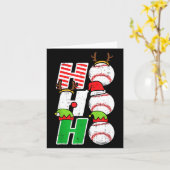 Ho Ho Baseball Elf Candy Cane Funny Christmas Srt Karte (Gelbe Blume)