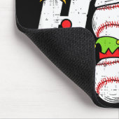 Ho Ho Baseball Elf Candy Cane Funny Christmas Srt Mousepad (Ecke)