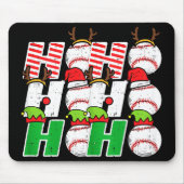 Ho Ho Baseball Elf Candy Cane Funny Christmas Srt Mousepad (Vorne)