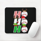 Ho Ho Baseball Elf Candy Cane Funny Christmas Srt Mousepad (Mit Mouse)