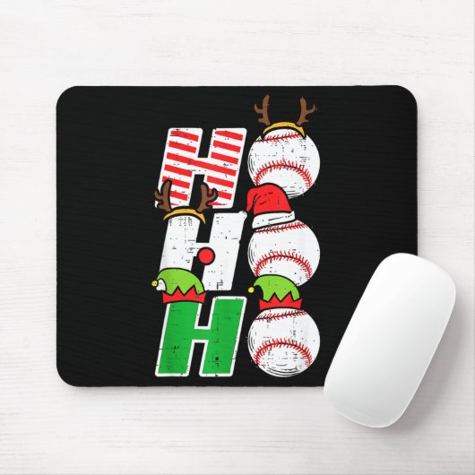 Ho Ho Baseball Elf Candy Cane Funny Christmas Srt Mousepad (Mit Mouse)