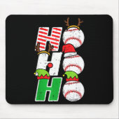 Ho Ho Baseball Elf Candy Cane Funny Christmas Srt Mousepad (Vorne)