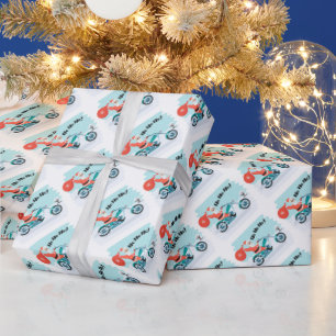 Ho Ho Biker Santa Wrapping Paper Geschenkpapier