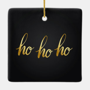 Ho Ho Black and Gold Ornament