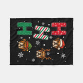 Ho Ho Bulldog Hund Lover Matching Christmas Sant Fleecedecke (Vorderseite (Horizontal))