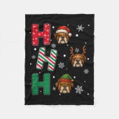 Ho Ho Bulldog Hund Lover Matching Christmas Sant Fleecedecke (Vorderseite)