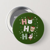 Ho Ho Cats Frohe Weihnachten Button (Vorne & Hinten)