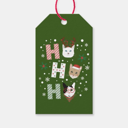 Ho Ho Cats Frohe Weihnachten Geschenkanhänger (Vorderseite)