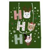 Ho Ho Cats Frohe Weihnachten Mittlere Geschenktüte (Rückseite)