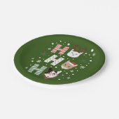 Ho Ho Cats Frohe Weihnachten Pappteller (Schrägansicht)