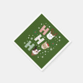 Ho Ho Cats Frohe Weihnachten Serviette (Ecke)