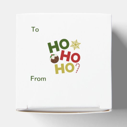 HO HO+Christmas Pudding, Candy, Snowflake Geschenkschachtel (Oben)
