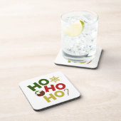 HO HO+Christmas Pudding, Candy, Snowflake Getränkeuntersetzer (Rechte Seite)