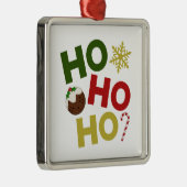 HO HO+Christmas Pudding, Candy, Snowflake Ornament Aus Metall (Rechts)
