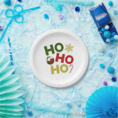 HO HO+Christmas Pudding, Candy, Snowflake Pappteller (Party)