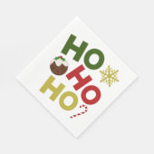 HO HO+Christmas Pudding, Candy, Snowflake Serviette (Ecke)