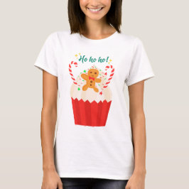 Ho Ho Cookie Design T - Shirt in Weiß
