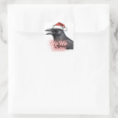 Ho Ho Crow Weihnachtskleber Quadratischer Aufkleber (Tasche)