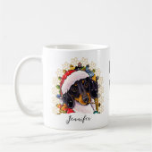 Ho ho! Dackel Santa Dog Individuelle Name Kaffeetasse (Links)