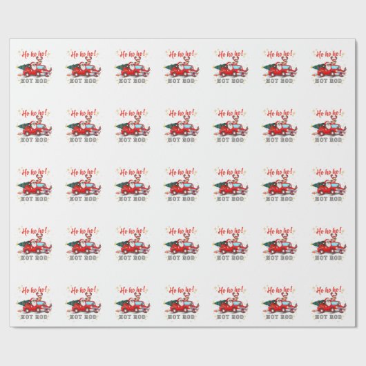 Ho ho Frisierte Auto Weihnachten Weihnachtsmann Re Geschenkpapier (Flach)