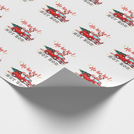 Ho ho Frisierte Auto Weihnachten Weihnachtsmann Re Geschenkpapier (Ecke)